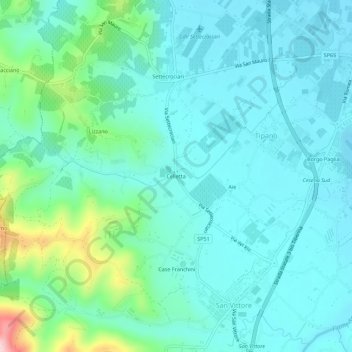Topografische Karte Celletta, Höhe, Relief