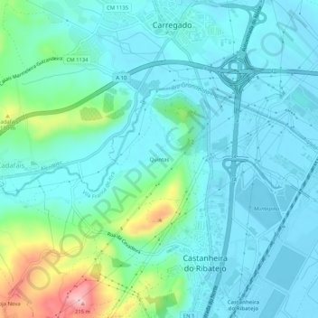 Topografische Karte Quintas, Höhe, Relief