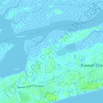 Topografische Karte Kiawah Island Bass Pond D-3047 Dam, Höhe, Relief