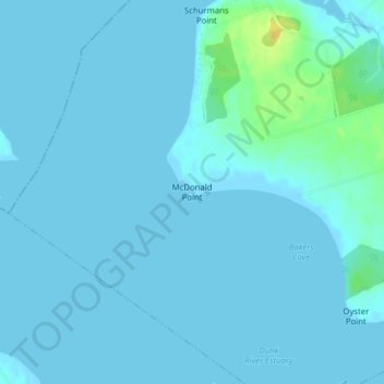 Topografische Karte McDonald Point, Höhe, Relief