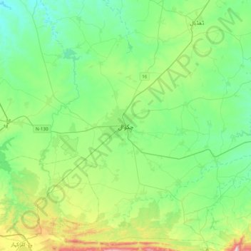 Topografische Karte Chakwal, Höhe, Relief