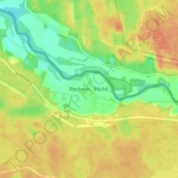 Topografische Karte Pechern, Höhe, Relief