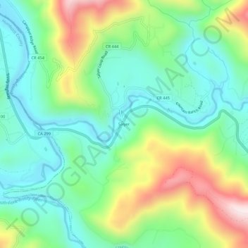 Topografische Karte Salyer, Höhe, Relief
