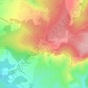 Topografische Karte La Borne, Höhe, Relief