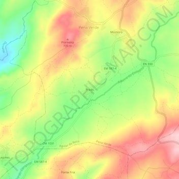 Topografische Karte Prado, Höhe, Relief