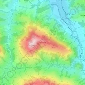 Topografische Karte Söllingerwald, Höhe, Relief