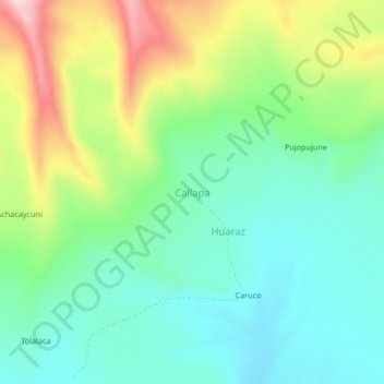 Topografische Karte Callapa, Höhe, Relief
