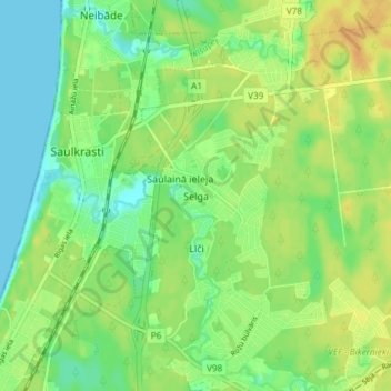 Topografische Karte Selga, Höhe, Relief