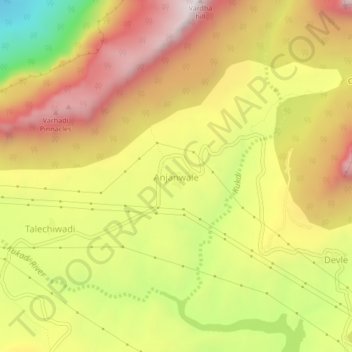 Topografische Karte Anjanwale, Höhe, Relief