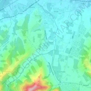 Topografische Karte Formica, Höhe, Relief