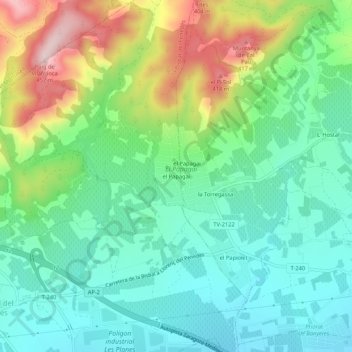 Topografische Karte el Papagai, Höhe, Relief