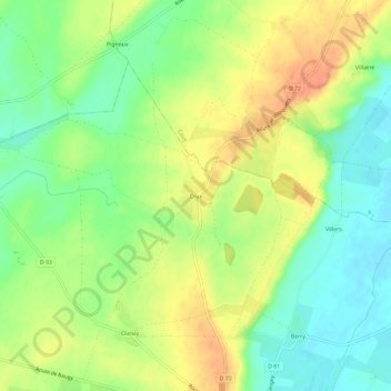 Topografische Karte Crux, Höhe, Relief