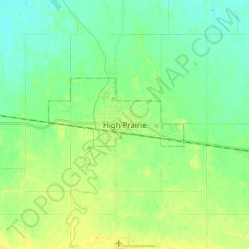 Topografische Karte High Prairie, Höhe, Relief