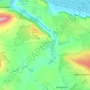 Topografische Karte Burry Green, Höhe, Relief