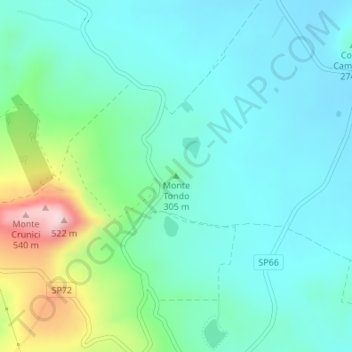 Topografische Karte Monte Tondo, Höhe, Relief