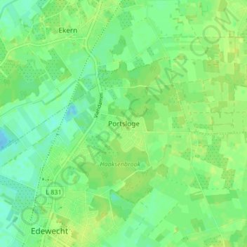 Topografische Karte Portsloge, Höhe, Relief