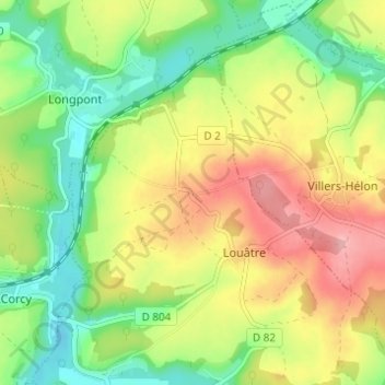 Topografische Karte Violaine, Höhe, Relief