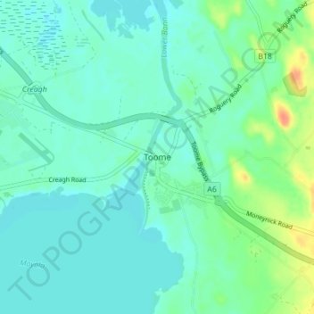 Topografische Karte Toome, Höhe, Relief