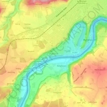 Topografische Karte Heilig Kreuz, Höhe, Relief