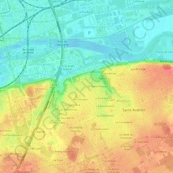 Topografische Karte Les Sables, Höhe, Relief