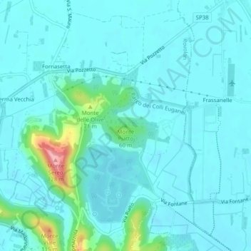 Topografische Karte Monte Piatto, Höhe, Relief