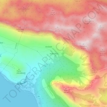 Topografische Karte Srida Sela, Höhe, Relief