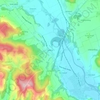 Topografische Karte Stadling, Höhe, Relief