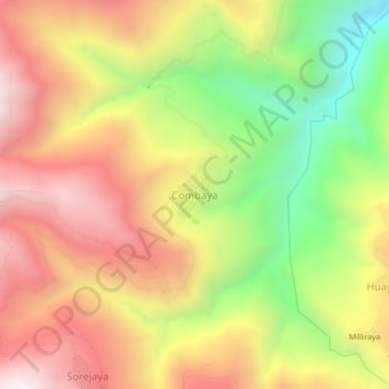 Topografische Karte Combaya, Höhe, Relief