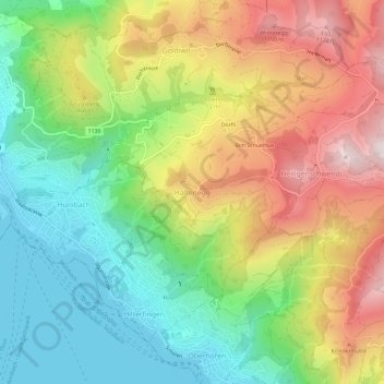 Topografische Karte Haltenegg, Höhe, Relief