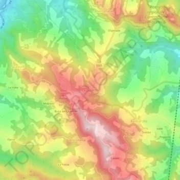 Topografische Karte La Guarda, Höhe, Relief