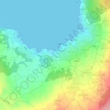Topografische Karte Rova, Höhe, Relief