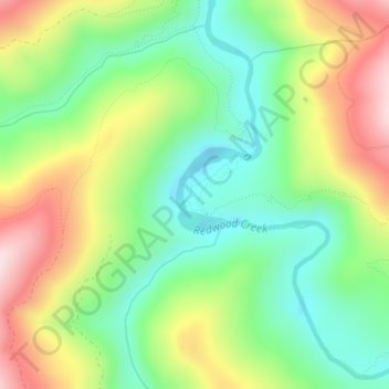 Topografische Karte Tall Trees Grove, Höhe, Relief