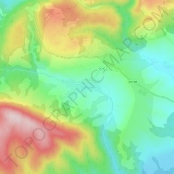 Topografische Karte Cufoaia, Höhe, Relief