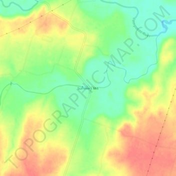 Topografische Karte Summers Mill, Höhe, Relief