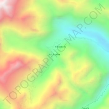 Topografische Karte Azulcocha, Höhe, Relief