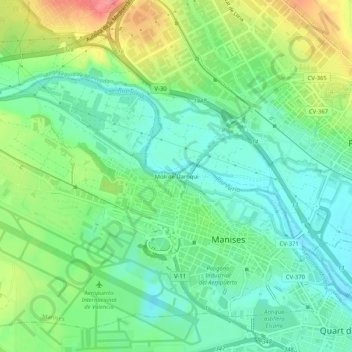 Topografische Karte Molí de Daroqui, Höhe, Relief