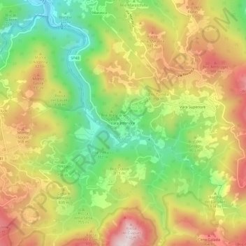 Topografische Karte Vara Inferiore, Höhe, Relief