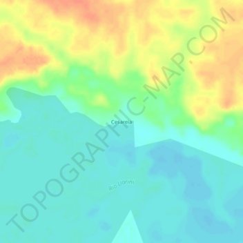 Topografische Karte Cesareia, Höhe, Relief