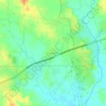 Topografische Karte Padagha, Höhe, Relief