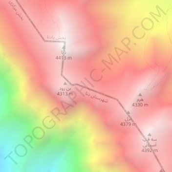 Topografische Karte Zagros Mountains, Höhe, Relief