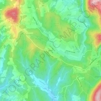 Topografische Karte Haslau, Höhe, Relief