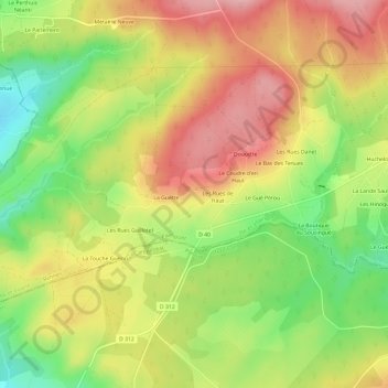 Topografische Karte Beauvais, Höhe, Relief