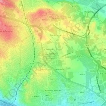Topografische Karte Bailheron, Höhe, Relief