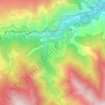Topografische Karte Prats-Balaguer, Höhe, Relief