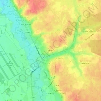 Topografische Karte Bel-Air, Höhe, Relief