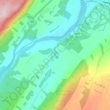 Topografische Karte Scaniport, Höhe, Relief