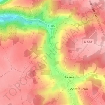 Topografische Karte Les Maisons, Höhe, Relief