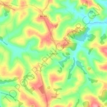 Topografische Karte Colônia, Höhe, Relief