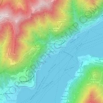 Topografische Karte Vignola, Höhe, Relief
