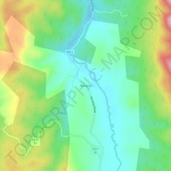 Topografische Karte Bonang, Höhe, Relief